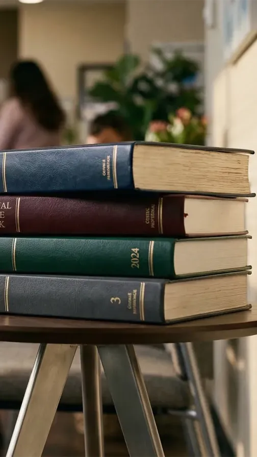 Book resources on a bookshelf